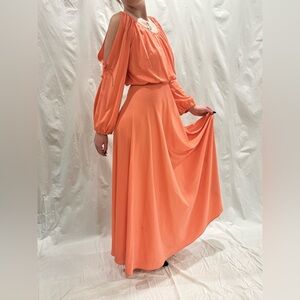 70s Coral Maxi Dress